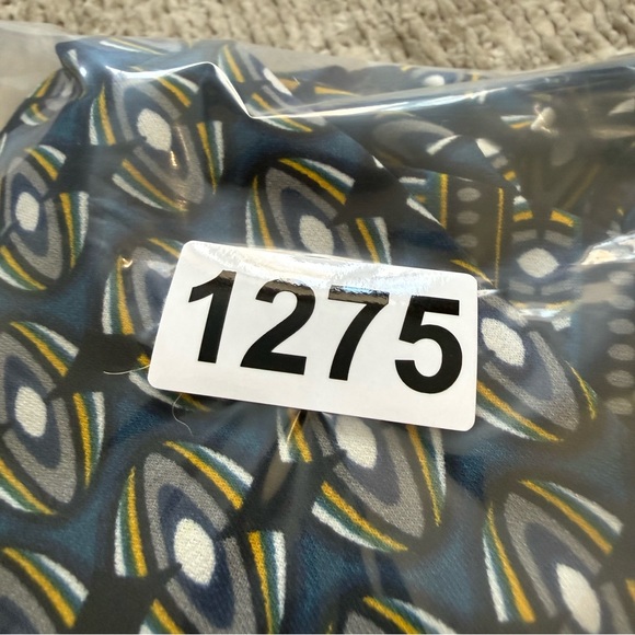 Max Studio Geo Print Tie Waist Shirt Dress Blue Green Size M - Picture 5 of 5